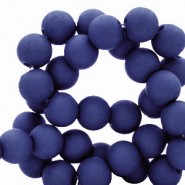 Acrylic beads 8mm round Matt Dark royal blue
